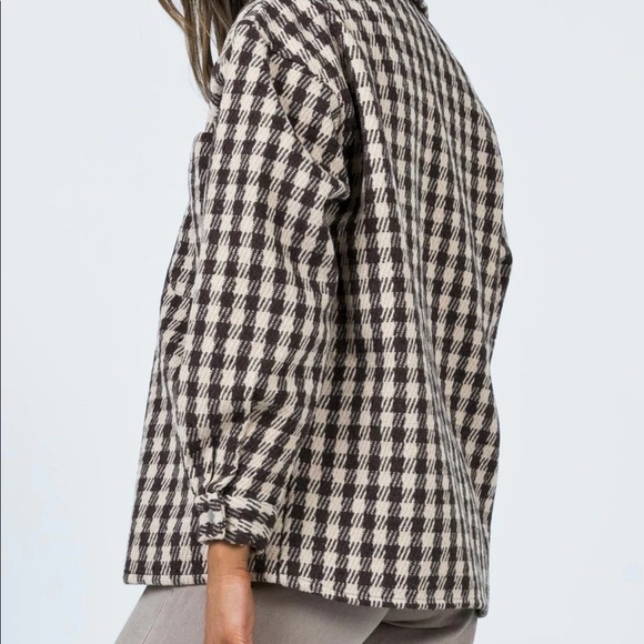 Princess Polly Harry Jacket Check Beige - Picture 3 of 7